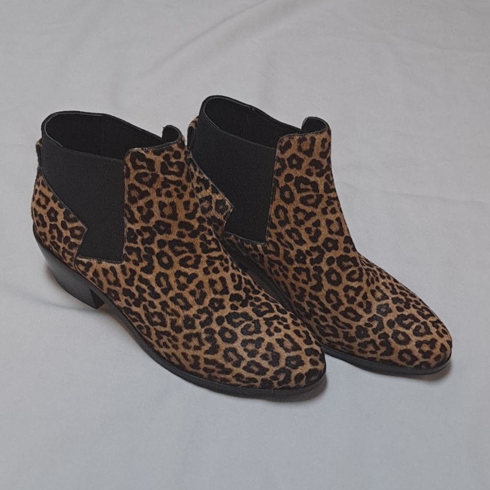 Cole Haan Grandseries Calf Hair Leopard Cheetah Print Ankle Booties